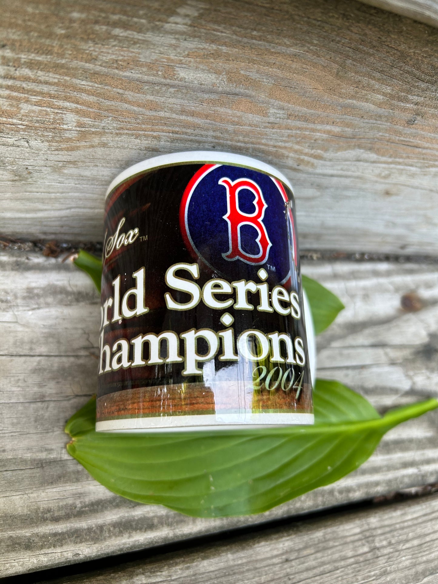 Boston Red Sox Mug 2004 World Series Champions Vintage Ceramic Cup With B World Series and B Logos Baseball Sports Theme Man Cave Gift