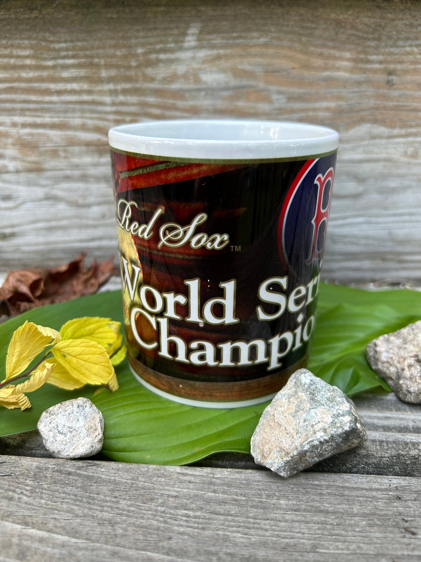 Boston Red Sox Mug 2004 World Series Champions Vintage Ceramic Cup With B World Series and B Logos Baseball Sports Theme Man Cave Gift